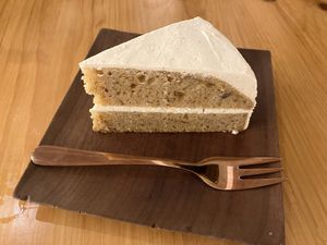 Carrot cake cream cheese frosting  at Loving Earth Cafe in Fort Kochi