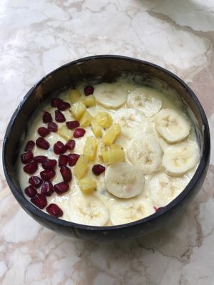 banana party at Loving Earth Cafe in Fort Kochi