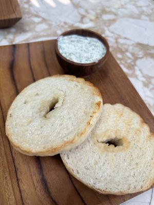 Cream cheese bagel   at Loving Earth Cafe in Fort Kochi