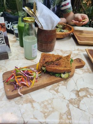 Pesto Sandwich at Loving Earth Cafe in Fort Kochi