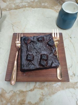 Chocolate Brownie at Loving Earth Cafe in Fort Kochi