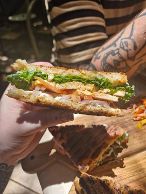 Tofu sandwich at Loving Earth Cafe in Fort Kochi