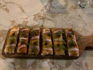 the „salmon“ sticks  at Loving Earth Cafe in Fort Kochi