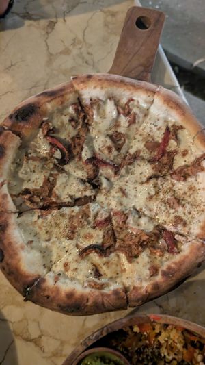 Jackfruit pizza at Loving Earth Cafe in Fort Kochi