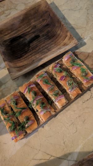 Papaya canapes at Loving Earth Cafe in Fort Kochi