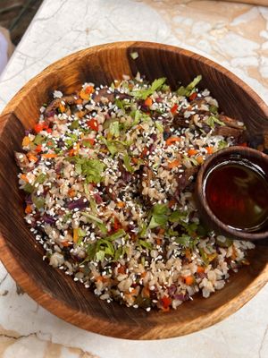 Shiitake fry Buddha bowl  at Loving Earth Cafe in Fort Kochi