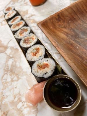 Smoked papaya maki roll   at Loving Earth Cafe in Fort Kochi