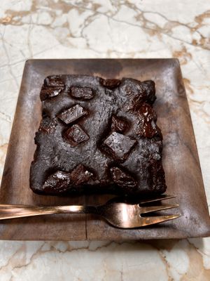 Chic brownie   at Loving Earth Cafe in Fort Kochi