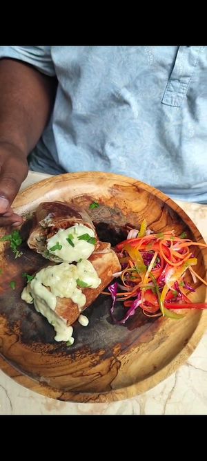 Cheese Soy Minced Burrito at Loving Earth Cafe in Fort Kochi