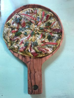 best vegan pizza ever at Loving Earth Cafe in Fort Kochi