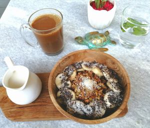 Cocoa crunch and chai at Loving Earth Cafe in Fort Kochi