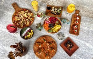 Vegan spread  at Loving Earth Cafe in Fort Kochi