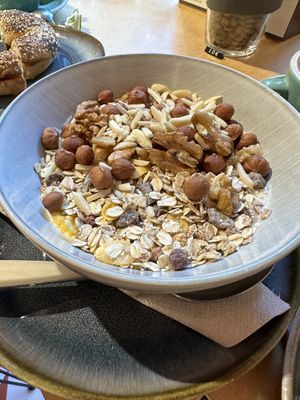 Coconut yogurt and nuts. Very filling!  at Cereal Lovers in Luxembourg City