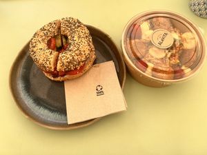 Bagel and falafel salad   at Cereal Lovers in Luxembourg City