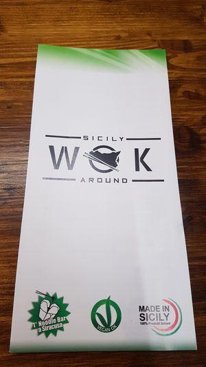 Menu with the vegan OK label at Sicily Wok Around in Siracusa