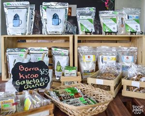 Mexican vegan chocolate bars. tea, and and another great products at Pura Vida Vegan Store in Chihuahua