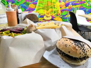 Vegan options. at Konga Burger in Chihuahua