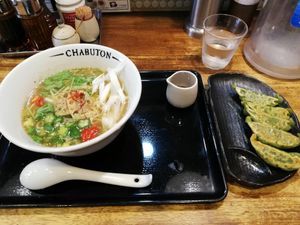 Vege Ramen and Vege Gyoza  at Chabuton in Tokyo