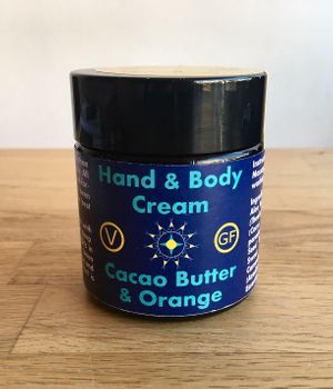 Our Hand & Body Cream is made with Cacao Butter and Orange Oil for deep, long-lasting hydration. Moisturizes and repairs all skin types. at Della Terra Organics in Brambleton