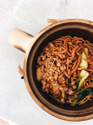 Claypot Yee Mee Dry at Vegetarian Claypot Mee Hun Kuey in Skudai