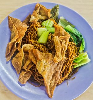 Wan ton noodles very delicious, like it at Vegetarian Stall at Nanyang Vegetarian in Skudai