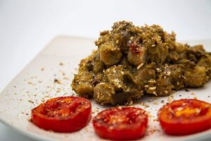 Banana Gnocchi with Eggplant Cream at The Fruitarian Experience  in Koh Phangan