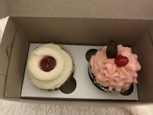 Strawberry shortcake and chocolate cherry cupcakes  at Strong Hearts in Syracuse
