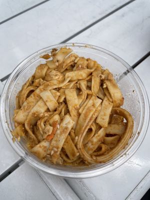 Chipotle peanut noodles  at Strong Hearts in Syracuse