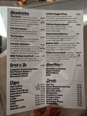 Menu at Strong Hearts in Syracuse