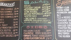 The menu board. at Strong Hearts in Syracuse