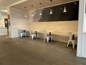 Some of the seating  at Strong Hearts in Syracuse