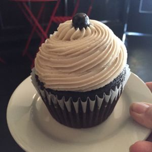 mocha cupcake at Strong Hearts in Syracuse