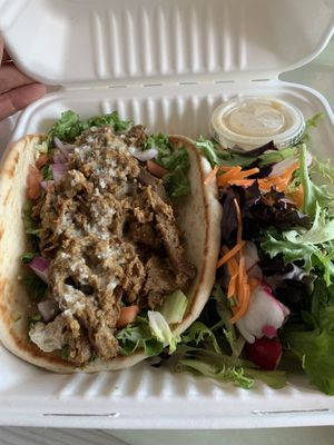 Chicken Shawarma & a side of greens!!   at Strong Hearts in Syracuse