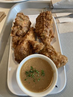 Thanksgiving wings with housemade gravy  at Strong Hearts in Syracuse