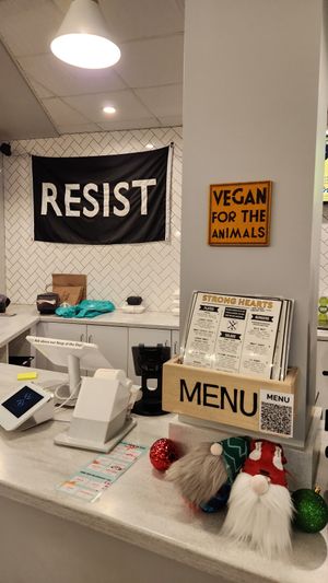Super vegan interior at Strong Hearts in Syracuse