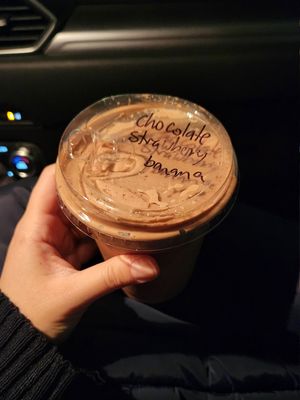 Chocolate Strawberry Banana Milkshake at Strong Hearts in Syracuse