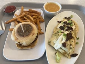 Egg Trick Muffin and Pierogi Plate 👍  at Strong Hearts in Syracuse