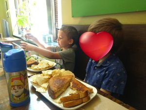 Grilled cheese and Chickn salad sandwich at Strong Hearts in Syracuse