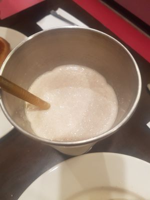 Vegan milkshake: ice, soymilk and choc flavouring 👌 at Red Relish Cafe in Yarra Junction