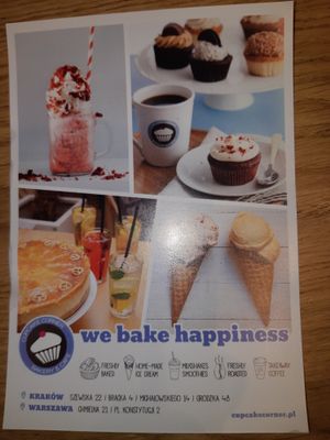 Menu at Cupcake Corner in Krakow