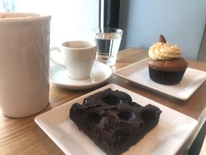 Brownie and a muffin  at Cupcake Corner in Krakow