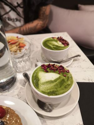 Matcha latte at POG - Tara St in Dublin