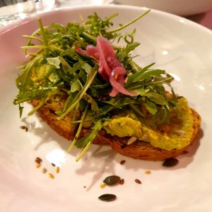 Veganized avocado toast at POG - Tara St in Dublin