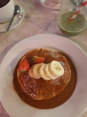 Biscoff sauce, banana and strawberries at POG - Tara St in Dublin
