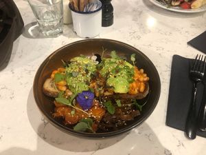 Posh beans on toast at POG - Tara St in Dublin