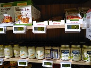 Vegan mayo and other stuff at Mega Image - Timișoara in Bucharest