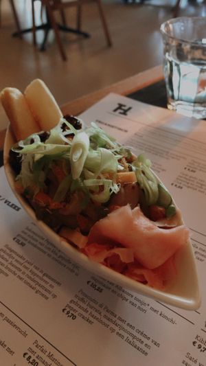 Rendang van jackfruit met cassave   at THT in Amsterdam