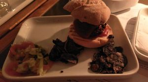Vegan black bean burger (1/2 portion) at THT in Amsterdam