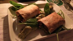 Vegan Mexican wraps with guacamole at THT in Amsterdam