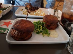 Vegan bara burger at THT in Amsterdam